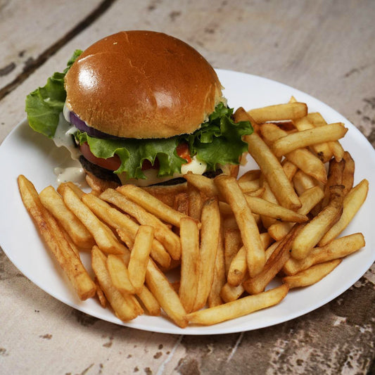 Hamburger with French Fries